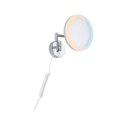 Espejo con iluminación MASUA IP44 - 3X ZOOM 3 veces, redondo, con brazo flexible, CCT Switch, inclinable IP44 / IP20, cromo 