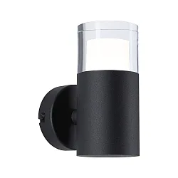 wall luminaire KAME SINGLE 1 flame, cylindrical, switchable IP44, mat, signal black 