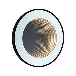 Espejo con iluminación MIRO 3D LED INFINITY redondo, Tunable White IP44, negro mate regulable