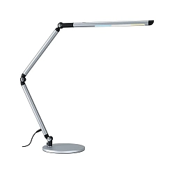 Luminaria de escritorio FLEXBAR CCT Switch, ajustable, con regulador táctil IP20, plata mate regulable