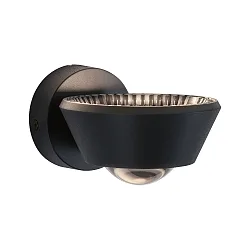 Luminaria de pared SABIK LED Arriba-Abajo, giratorio, con la óptica del lente IP44, negro regulable