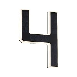 Luz solar para el número de la casa con batería, indirecta IP44, negro, blanco mate 