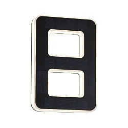 Luz solar para el número de la casa con batería, indirecta IP44, negro, blanco mate 