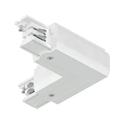 Conector en L trifásico PRORAIL3 tierra adentro, blanco
