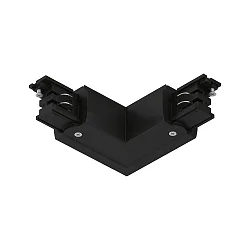 Conector en L trifásico PRORAIL3 tierra afuera, negro