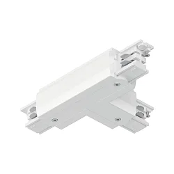 Conector en T trifásico PRORAIL3 tierra derecha, blanco