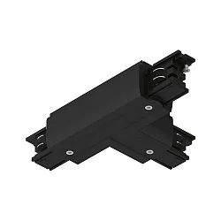 Conector en T trifásico PRORAIL3 tierra a la izquierda, negro