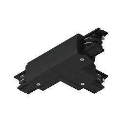 Conector en T trifásico PRORAIL3 tierra derecha, negro