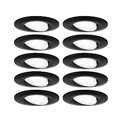 Luminaria empotrable CALLA LED giratorio, juego de 10 LED IP65, negro mate 6W 500lm 4000K CRI 80-89