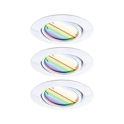 Luminaria empotrable BASE COIN LED giratorio, juego de 3, RGBW, controlable por ZigBee LED IP20