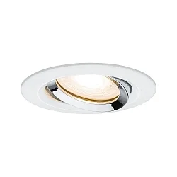 Paulmann Recessed luminaire LED Nova, IP65, round, white/chrome, set of 1 swiveling, 7W GU10