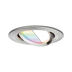 recessed luminaire NOVA PLUS COIN LED round, swivelling, RGBW, ZigBee controllable IP23, brushed iron dimmable 2