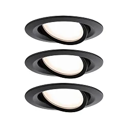 Luminaria empotrable NOVA PLUS COIN giratorio, juego de 3 IP23, regulable 6W 470lm 2700K CRI >80