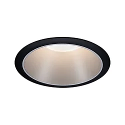 recessed luminaire COLE round, rigid, set back GU10 IP23, black matt, silver dimmable CRI >80