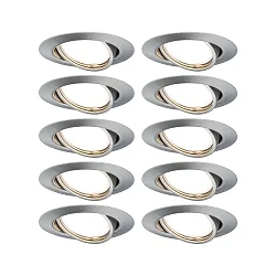 recessed luminaire BASE swivelling, set of 10 GU10 IP20, brushed iron dimmable CRI >80