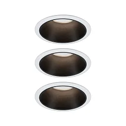 Luminaria empotrable COLE COIN LED rígido, juego de 3 IP44, negro mate, blanco regulable 6,5W 460lm 2700K 100° 100° CRI >80