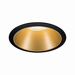 Recessed spot LED COLE IP44, fixed, incl. LED COIN Module, 230V, 6.5W 2700K460lm 100°, 3-step dimmable, black / gold matt