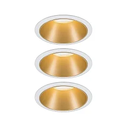 Luminaria empotrable COLE COIN LED rígido, juego de 3 IP44, dorado mate, blanco regulable 6,5W 460lm 2700K 100° 100° CRI >80