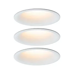 recessed luminaire CYMBAL COIN LED rigid, Dim-To-Warm, set of 3 IP44, white matt dimmable 19