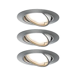 recessed luminaire BASE COIN swivelling, set of 3, switchable IP20, brushed iron  15W 370lm 3000K 100° 100° CRI > 80