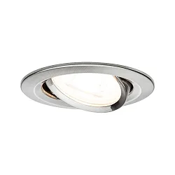 recessed luminaire NOVA LED round, swivelling GU10 IP23, brushed iron  460lm 2700K 38° 38° CRI >80