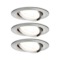 recessed luminaire NOVA LED round, swivelling, set of 3 GU10 IP23, brushed iron  19,5W 460lm 2700K 38° 38° CRI >80