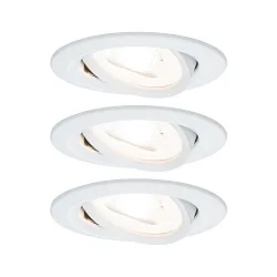 recessed luminaire NOVA LED round, swivelling, set of 3 GU10 IP23, white matt  19,5W 460lm 2700K 38° 38° CRI >80