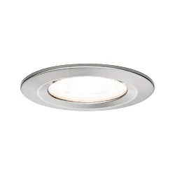 Luminaria empotrable NOVA LED redondo, rígido GU10 IP44, hierro cepillado  460lm 2700K 38° 38° CRI >80