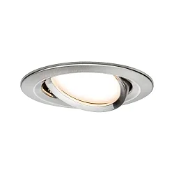 recessed luminaire NOVA COIN LED round, swivelling IP23, brushed iron  460lm 2700K 100° 100° CRI >80