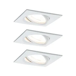 recessed luminaire NOVA COIN LED square, swivelling, set of 3 IP23, white matt  19,5W 460lm 2700K 100° 100° CRI >80