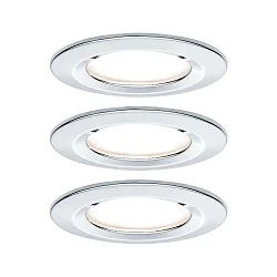 Luminaria empotrable NOVA COIN LED redondo, rígido, juego de 3 IP44, cromo  460lm 2700K 100° 100° CRI >80