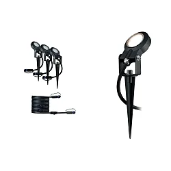 Luminaria de exterior PLUG & SHINE STING juego de 3 IP67, antracita regulable