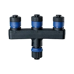 Distribuidor PLUG&SHINE 3 veces, impermeable, negro
