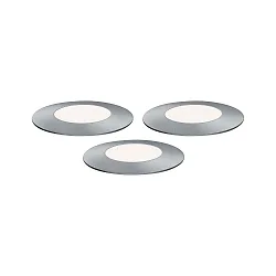 Paulmann Plug&Shine set of 3 Floor recessed luminaire Floor Mini IP65 3x2,5W 55mm silver