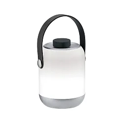 Luminaria de mesa CLUTCH con función de carga USB IP44, gris regulable
