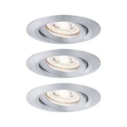 Luminaria empotrable NOVA MINI LED giratorio, juego de 3 IP23, aluminio  310lm 2700K 38° 38° CRI >80