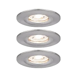 Luminaria empotrable NOVA MINI LED rígido, juego de 3 IP23, hierro cepillado  310lm 2700K 38° 38° CRI >80