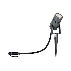 Proyector para exteriores PLUG&SHINE RADON LED giratorio, giratorio IP65, gris regulable