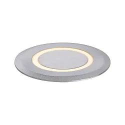floor recessed luminaire LED GOLD LIGHT RING Ø 5CM rigid, passable, switchable, insect friendly IP67, brushed aluminium 