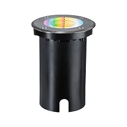 floor recessed luminaire FLOOR RGBW round, ZigBee controllable IP67, black dimmable