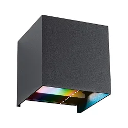 Luminaria de pared para exteriores CYBO RGBW RGBW, controlable por ZigBee LED IP44, antracita regulable