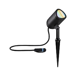 Luminaria con pincho de tierra PLUG&SHINE SHIRA RGBW, controlable por ZigBee LED IP65, antracita regulable