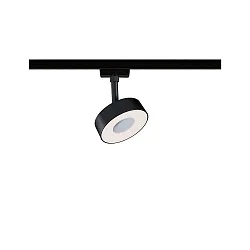 Foco monofásico URAIL CIRCLE LED IP20, negro mate regulable