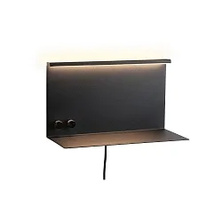 Luminaria de pared JARINA LED IP20, negro regulable
