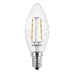 Lámpara de filamento en forma de vela retorcida COREPRO LEDCANDLE ST35 conmutable ST35 E14 2W 250lm 2700K CRI 80 