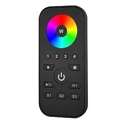 Mando a distancia REMOTE RF RGB 4Z 4 veces, 4 canales, RGBW, con salida de señal de radiocontrol (RF), negro