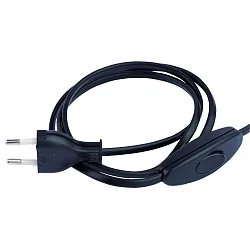 Cable de conexión con conector macho con interruptor, negro