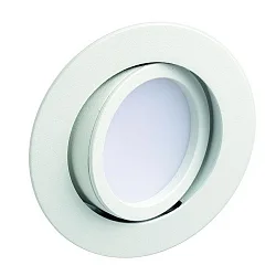 recessed luminaire SANYA AC LED round, swivelling IP40, satined, white matt  6W 500lm 2700K 80° 80° CRI 80-89