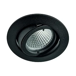 Luz downlight MR16 redondo, giratorio IP20, negro mate