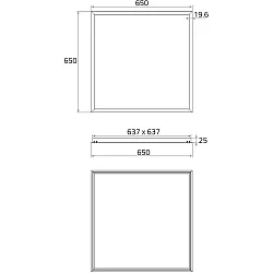mounting frame 637X637MM (PBZ001-PBZ005) square, white